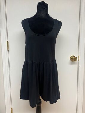 aerie Black Sleeveless Scoop Neck Romper
